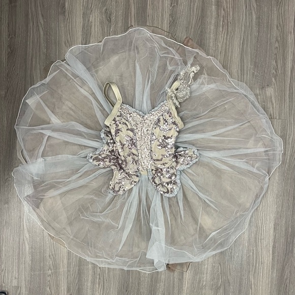 Weissman Grey Sequin Ballet Dance Costume - Picture 8 of 9